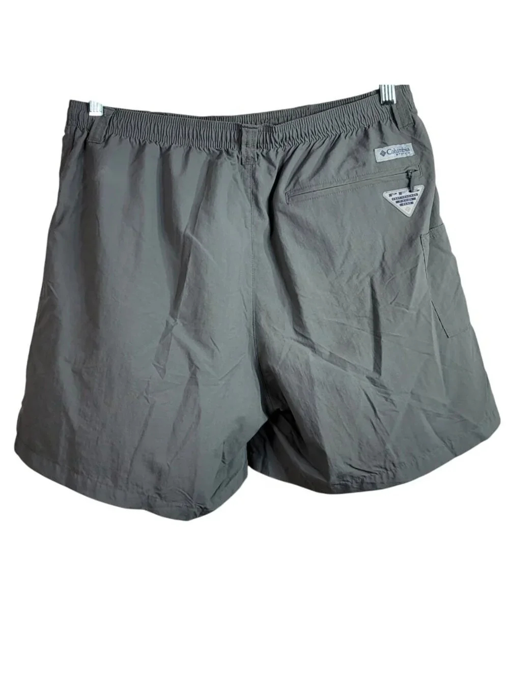 Columbia Mens PFG Swim Shorts Gray Medium Drawstring Pockets Omni-Shade Nylon